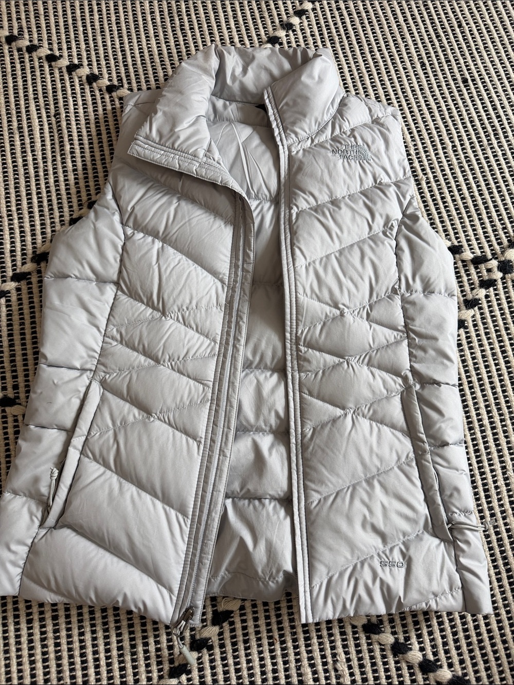 The North Face Women's Light Gray Quilted Down Vest